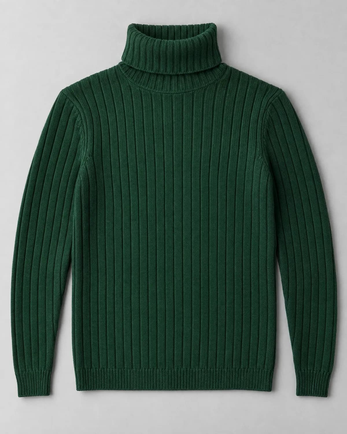 The flat-lay of the wide-rib turtleneck, the input of this look